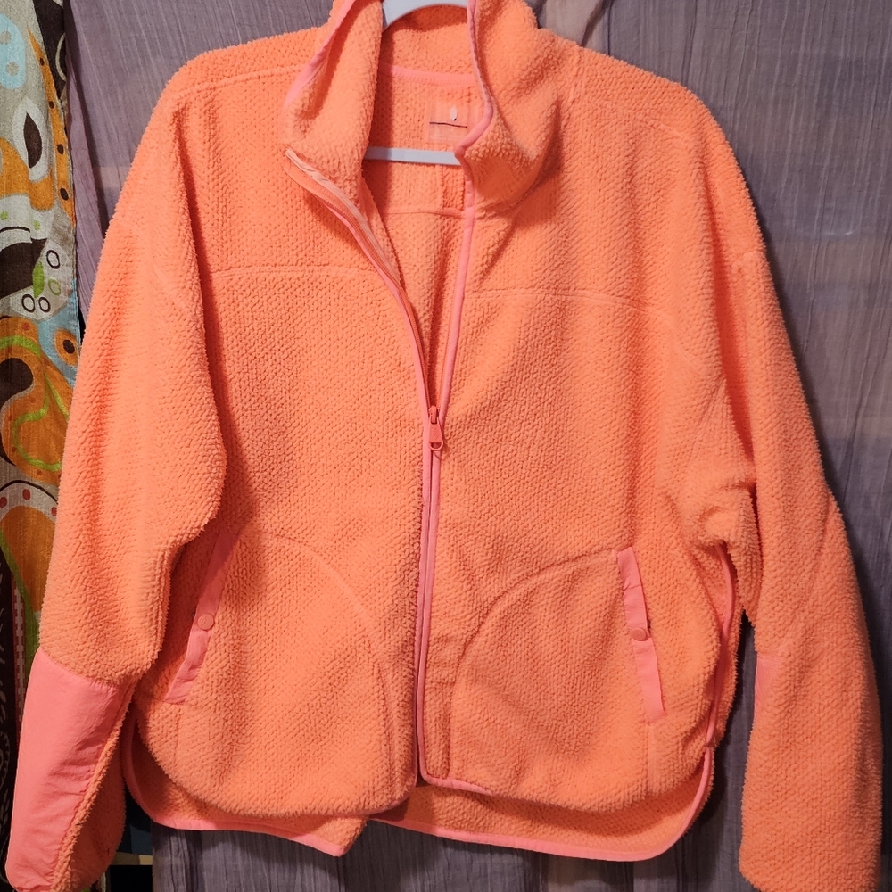 Free people athletic full zipper jacket.